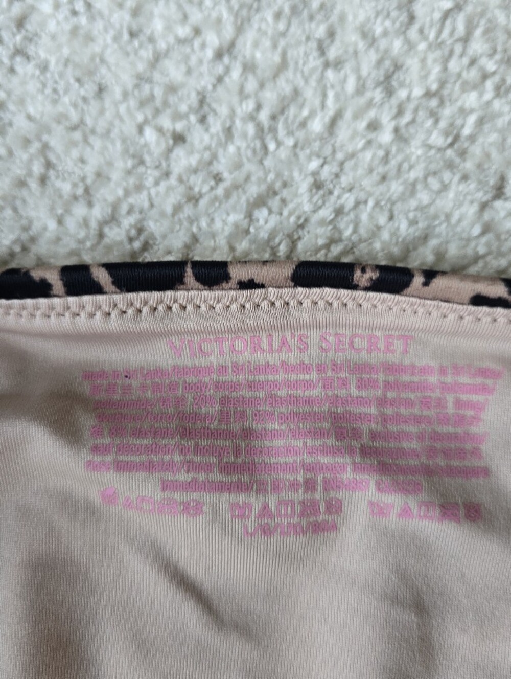 NWT Victoria's Secret Leopard Tie-Side Bikini Bottom - Beige & Black Size L - Picture 5 of 7
